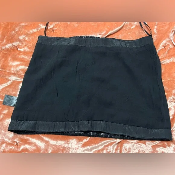 VINTAGE All Saints Spitalfields Sequin Embellished Black Silver Mini Skirt S/M - Picture 9 of 13